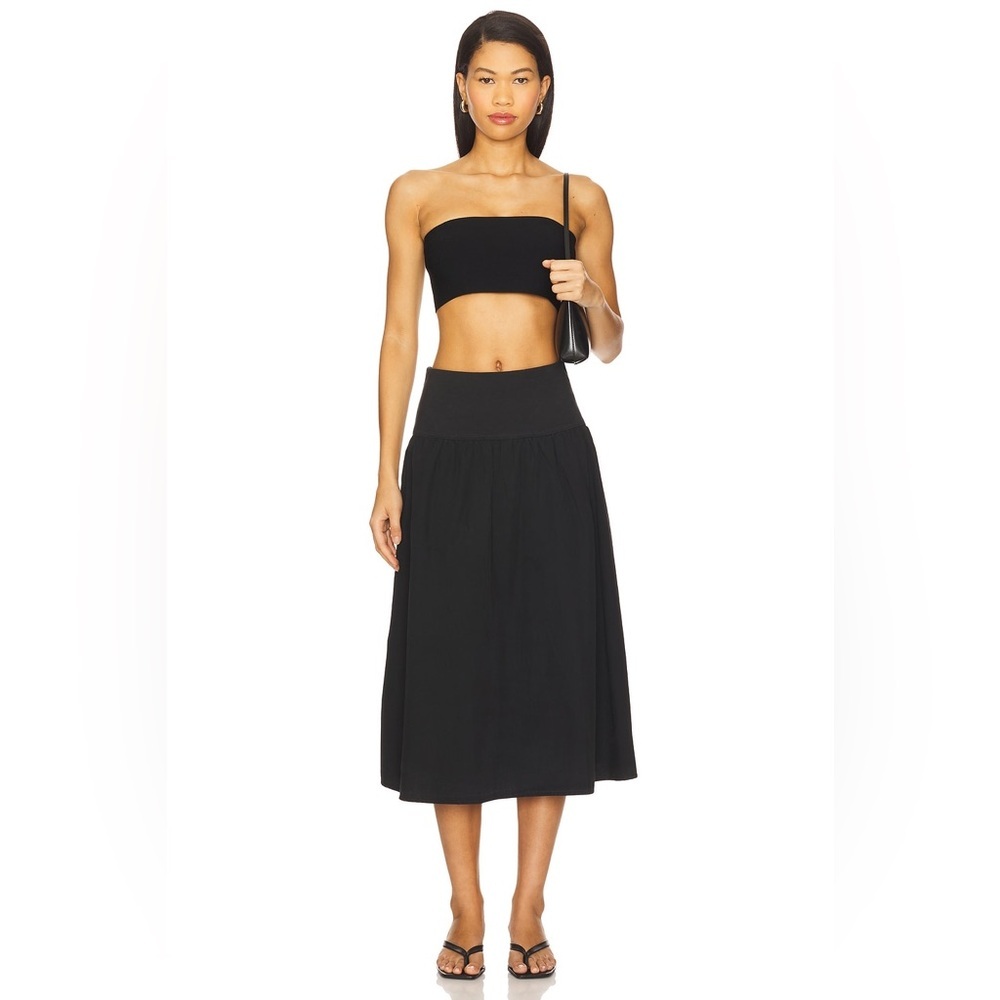 Nations LTD Elegant Black Midi Skirt